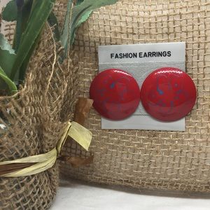 ❤️Red round earrings